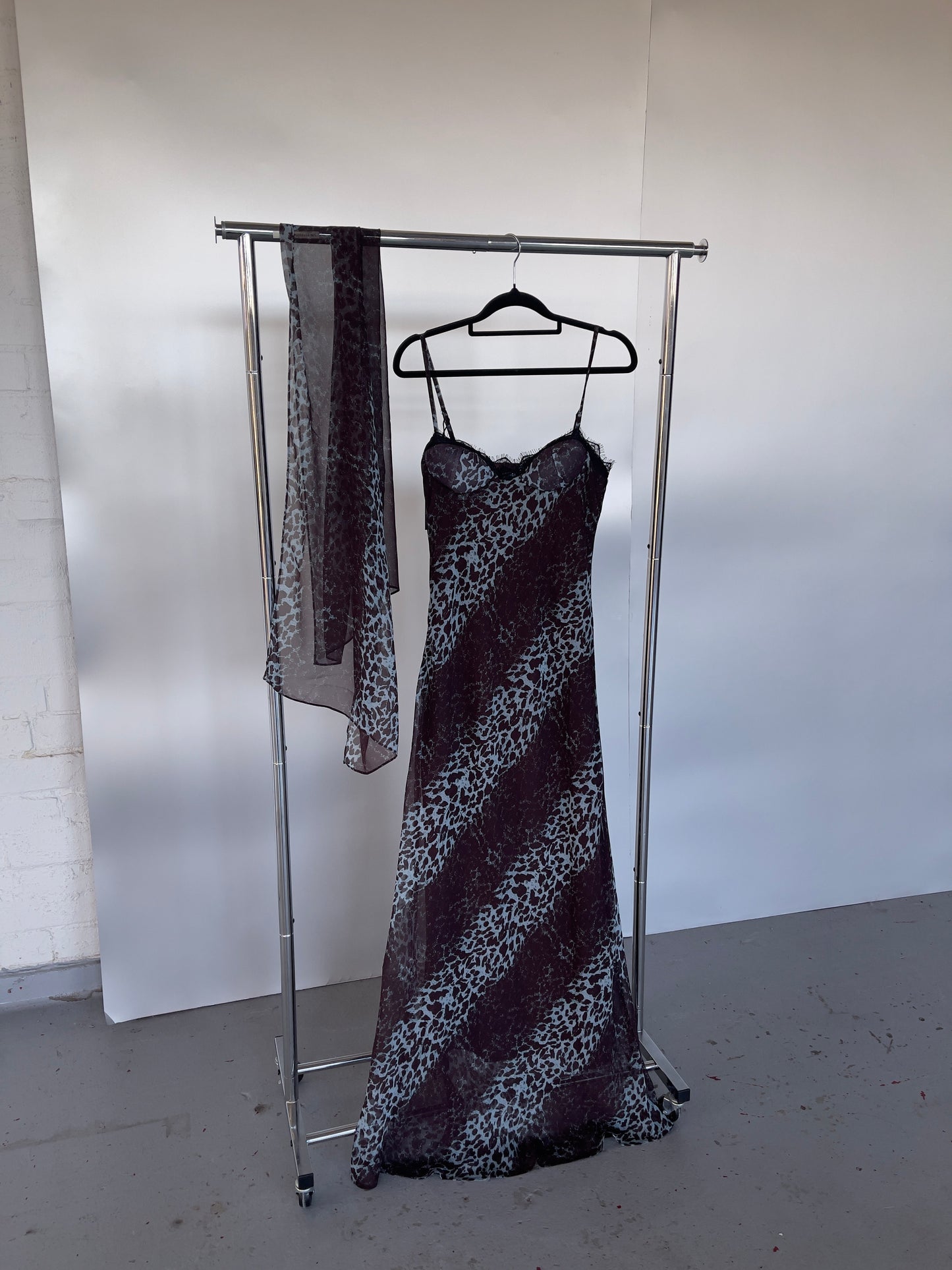 Leopard Slip Dress + Scarf