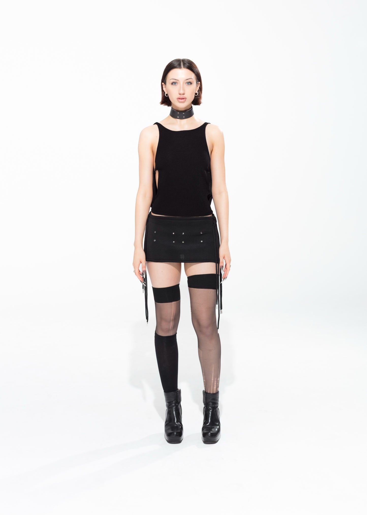 BLACK APOLLINE MINI SKIRT - XILIA XU