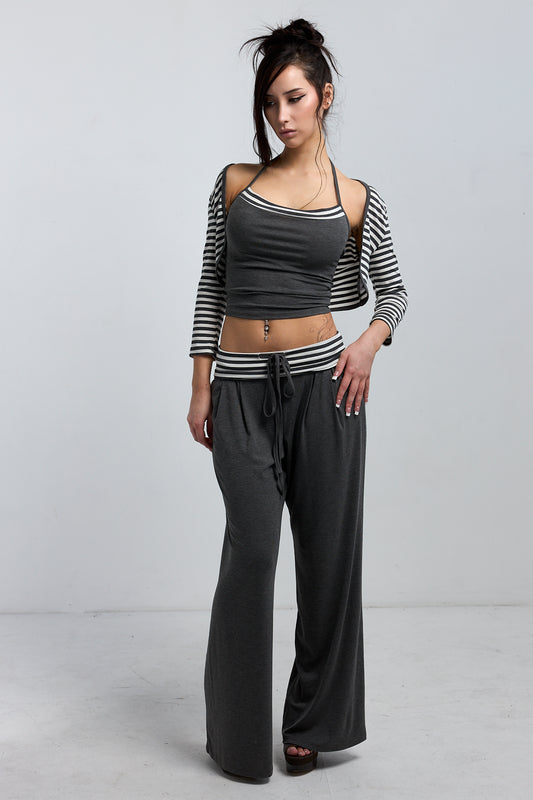 Grey Stripe Three-Piece Set