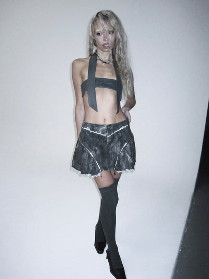 FRAYED MINI SKIRT - XILIA XU