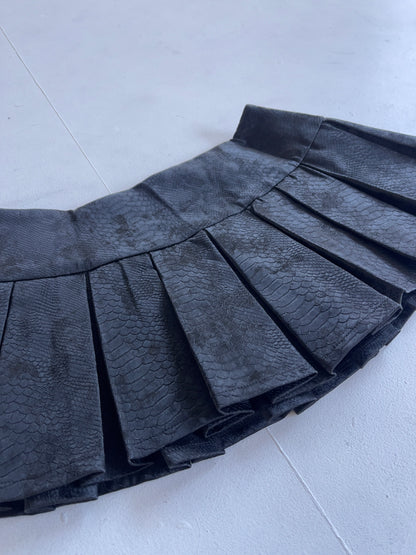 Snakeskin Pleated Mini Skort - XILIA XU