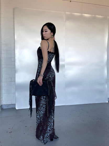 Leopard Slip Dress + Scarf