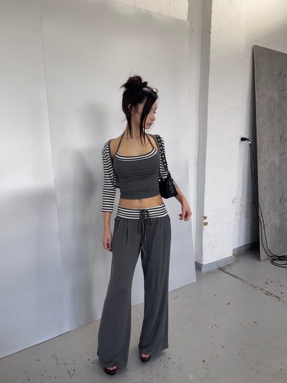 Grey Stripe Three-Piece Set