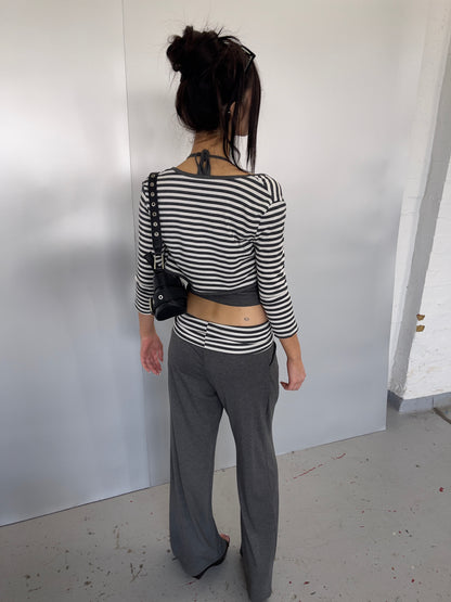 Grey Stripe Three-Piece Set