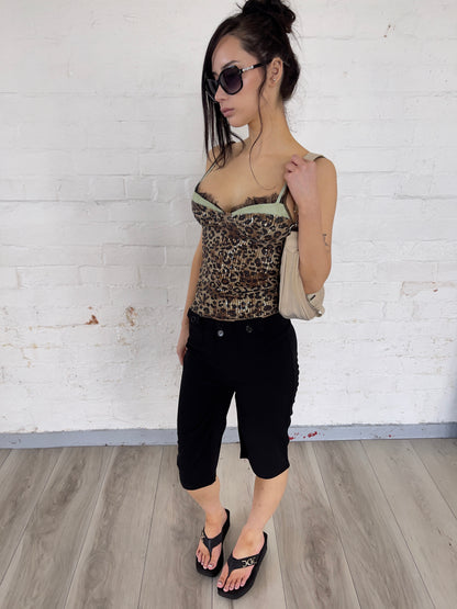 Leopard Sequin Corset Top