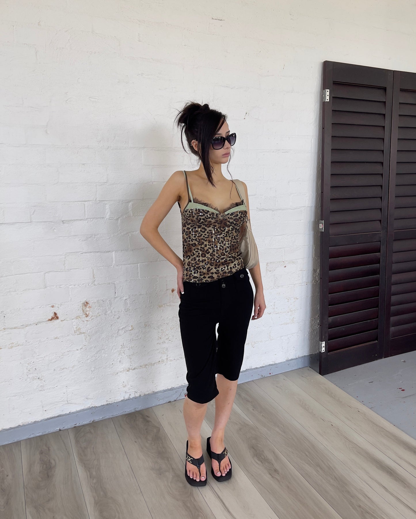 Leopard Sequin Corset Top