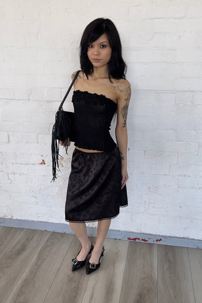 Crochet Floral Strapless Top
