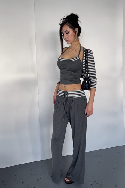 Grey Stripe Three-Piece Set