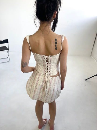 Floral Corset & Mini Skirt Set