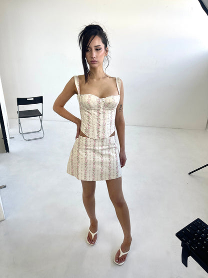 Floral Corset & Mini Skirt Set