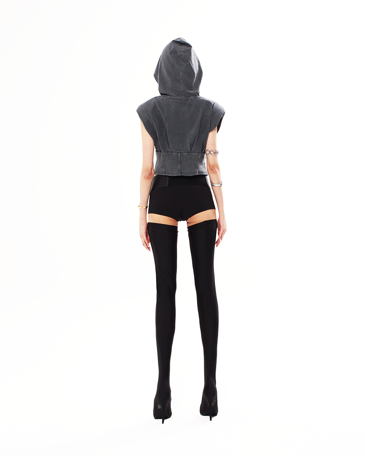 GRAY CORSET HOODIE - XILIA XU