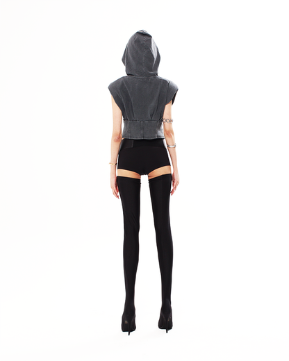 GRAY CORSET HOODIE - XILIA XU