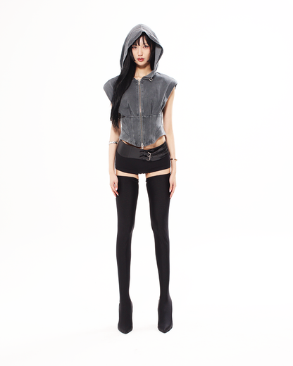 GRAY CORSET HOODIE - XILIA XU