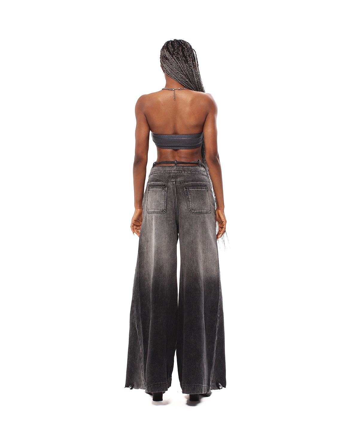 GRAY BLEND STRAIGHT LEG PANTS - XILIA XU