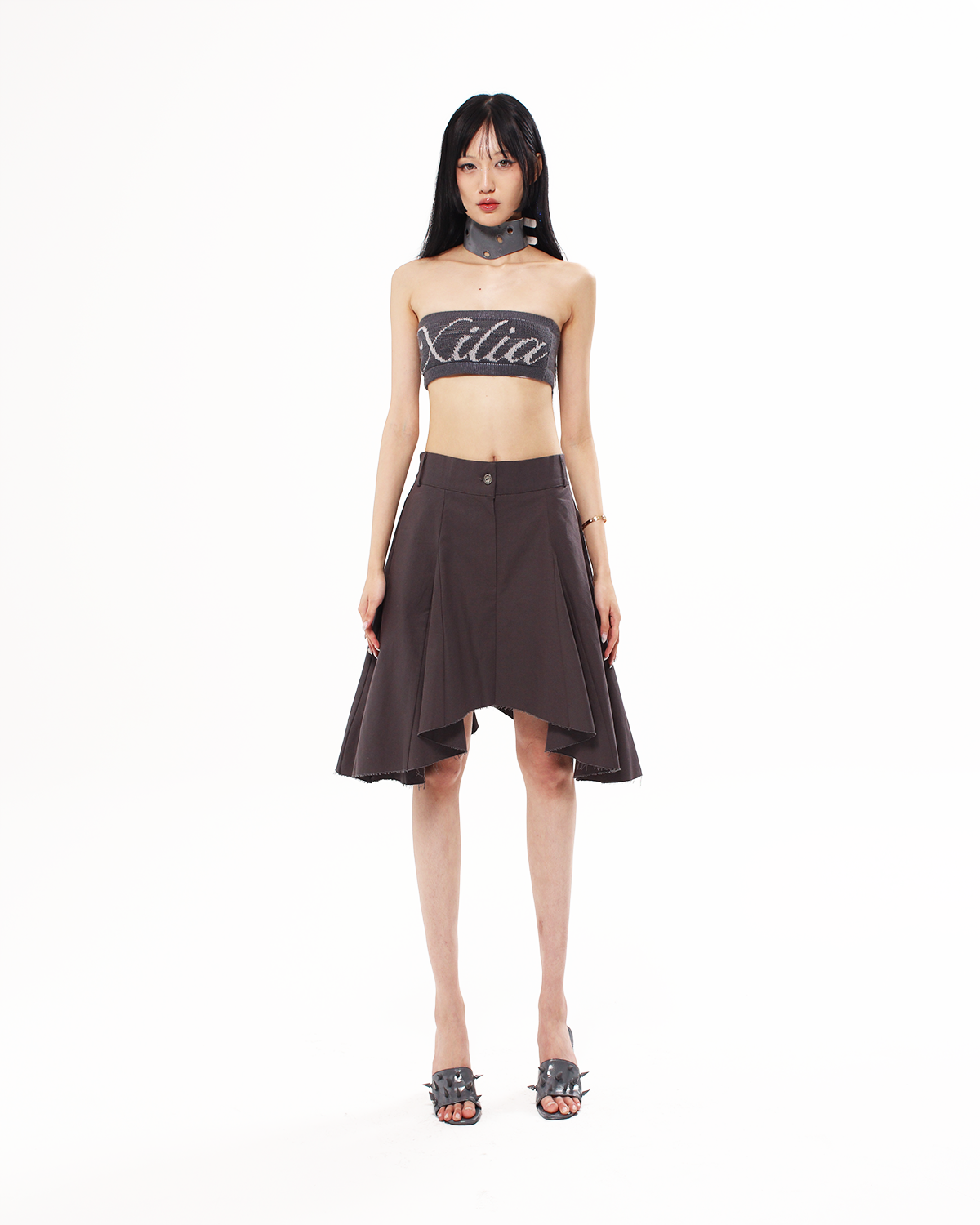 GRAY HANDKERCHIEF SKIRT - XILIA XU